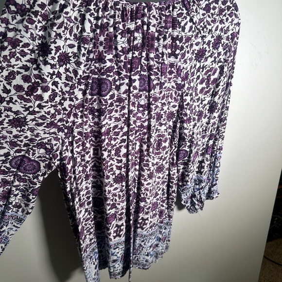 Willi Smith Purple Floral Top 1X - Picture 6 of 7